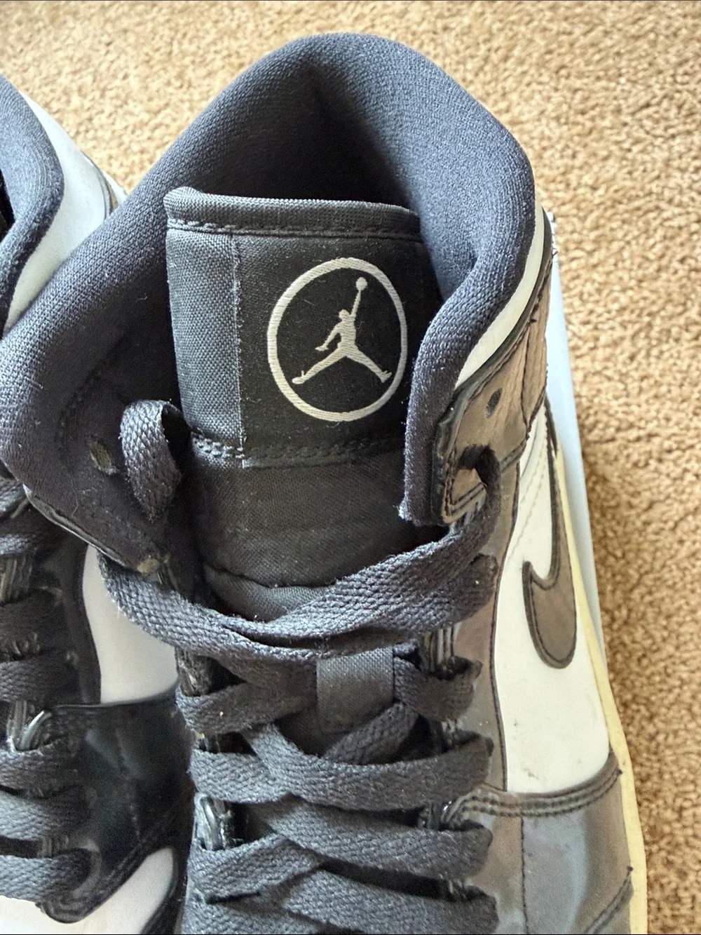 Nike Air Jordan 1 Mid Black and White Men's Sneakers